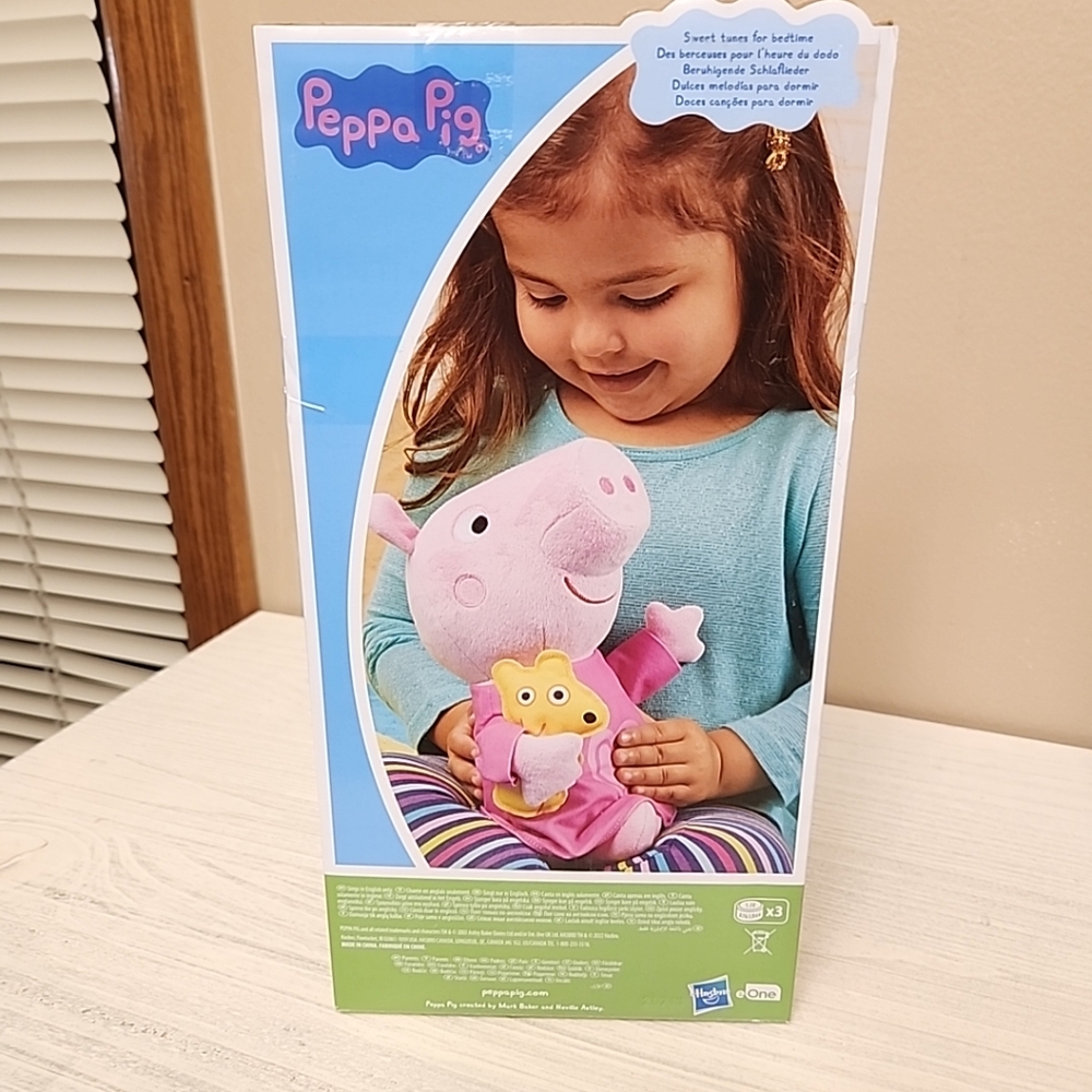 Peppa Pig Peppa’s Bedtime Lullabies Singing Plush Doll with Teddy Bear Sleep Toy - Picture 3 of 4